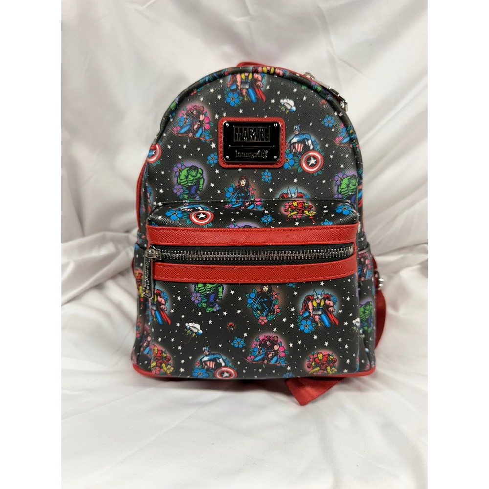 Loungefly Marvel Avengers Tattoo Floral Mini Backpack - Picture 2 of 12